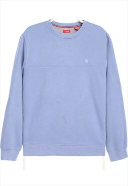 Izod 90's Plain Crewneck Sweatshirt Medium Blue