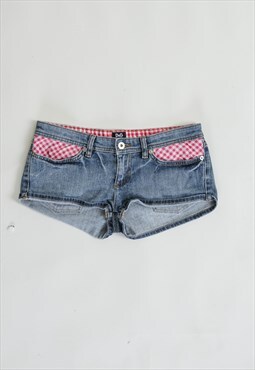 Vintage Y2k Dolce&Gabanna Denim and Red Check Hotpants XS