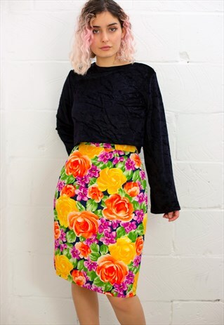 VINTAGE FLORAL PRINT SKIRT