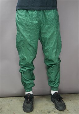 Vintage 80's Shell Suit Bottoms in Green