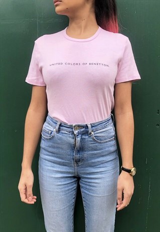 VINTAGE BENETTON TOP PINK UNITED COLORS OF BENETTON LARGE