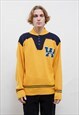 VINTAGE 90S YELLOW WASP RELAXED KNIT PULLOVER JUMPER MEN L