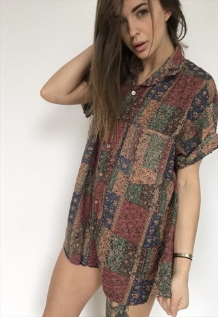 PATTERNED OVERSIZED RETRO VINTAGE UNISEX FESTIVAL SHIRT