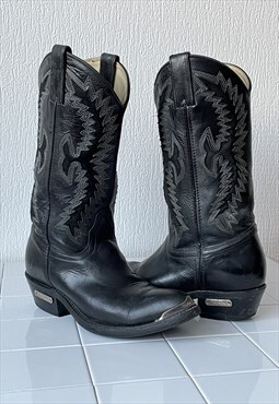 Vintage HARLEY DAVIDSON Western Cowboys Riding Boots Black