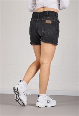 Vintage Wrangler Denim Shorts in Black Jean Cut Offs W35