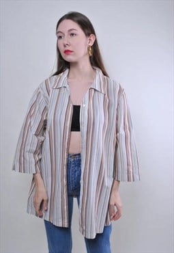 Vintage oversized striped multicolor blouse 