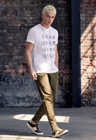 FACES EMBROIDERED T-SHIRT