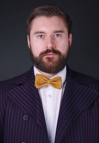 VINTAGE MUSTARD YELLOW/BURNT ORANGE BOW TIE