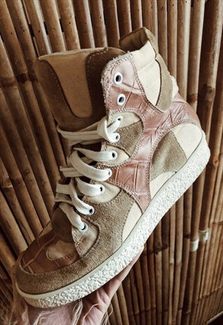brown and cream trainers