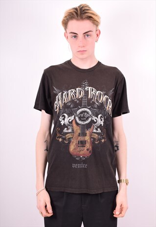 HARD ROCK CAFE MENS VINTAGE T-SHIRT TOP MEDIUM BLACK 90'S