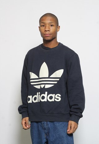 VINTAGE ADIDAS LOGO SWEATSHIRT BLUE