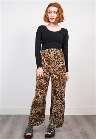 VINTAGE 90'S ANIMAL PRINT LOOSE FIT TROUSERS