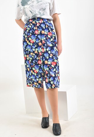 VINTAGE 90'S MIDI SKIRT IN FLOWER PRINT