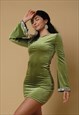 MOSS VELVET MINI DRESS