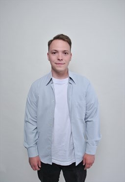 Minimalist button down shirt, vintage grey essential Oxford 