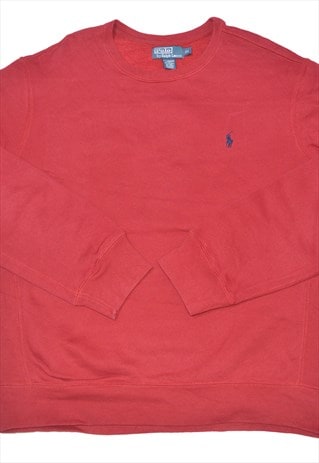 red polo crewneck sweatshirt