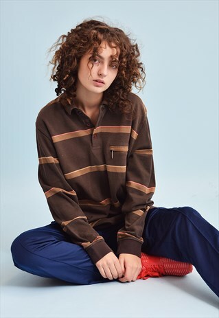 90'S RETRO STRIPED OVERSIZED NORMCORE DADS JUMPER