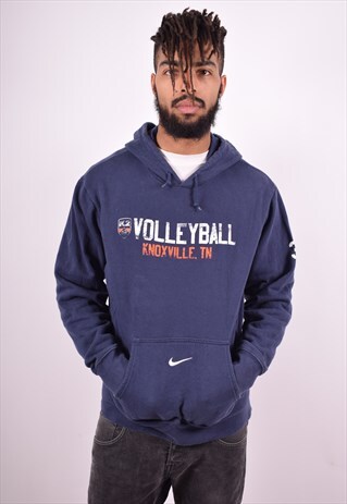 NIKE MENS VINTAGE HOODIE JUMPER MEDIUM NAVY BLUE 90'S
