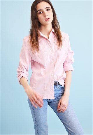 90'S RETRO STRIPED CLASSIC CUT SHIRT TOP