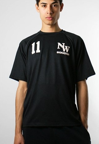 VINTAGE ADIDAS SPORTS T-SHIRT, GRAPHIC, FOOTBALL