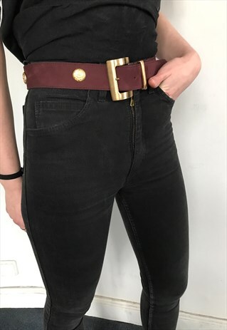 VINTAGE 90' UNIQUE BEAUTIFUL FAKE SUEDE MAROON BELT