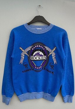 Vintage Colorado rockies blue graphic MLB sweatshirt Small 