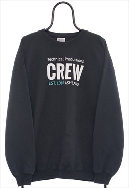 Vintage Crew Graphic Black Sweatshirt Mens