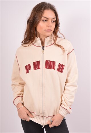 VINTAGE PUMA TRACKSUIT TOP JACKET BEIGE