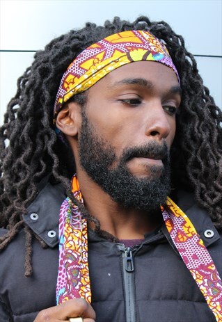AFRICAN HEADBAND IN PATCHWORK BANDANA, MADE IN AFRICA