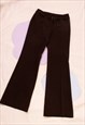 Vintage Flare Trousers Y2K Preppy Suit Pants in Brown