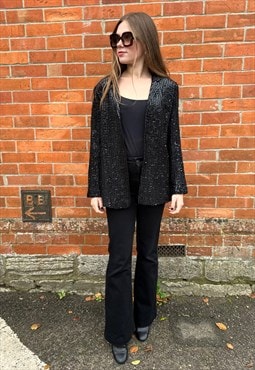 70's Fink Modell Black Sequin Vintage Tux Ladies Jacket