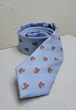 Blue Cute Owl Ties for Men