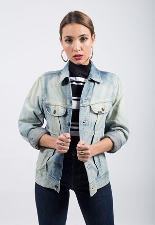 VINTAGE 80S CLASSIC LEE BASIC DENIM JACKET / S7962