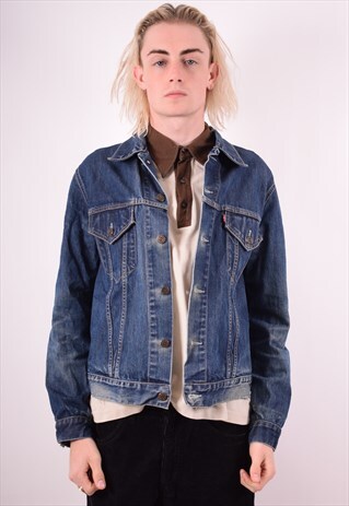 LEVI'S MENS VINTAGE DENIM JACKET LARGE BLUE 90S