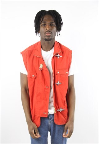 VINTAGE 90'S FAY DESIGNER SLEEVELESS RED JACKET