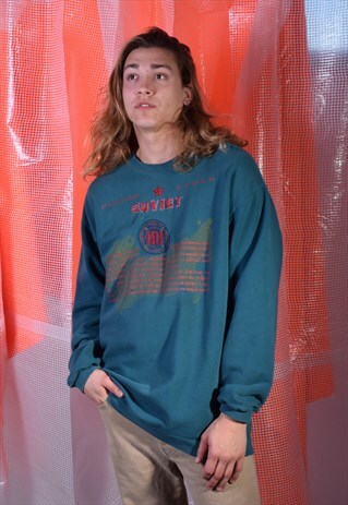VINTAGE SOVIET GREEN/BLUE SWEATSHIRT