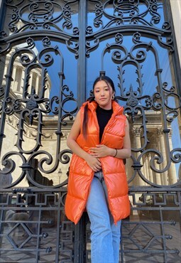 Long Sleevless jacket in Orange 