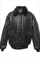 Vintage Black Classic Leather Flight Jacket - L