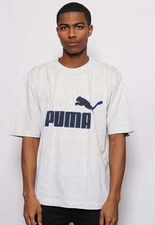 VINTAGE PUMA BIG LOGO T-SHIRT GREY