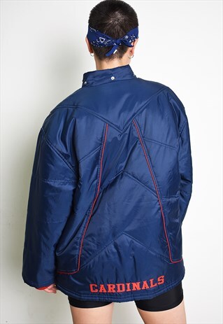 Y2K RETRO NIKE SPORTS PUFFER PADDED LOGO PRINT TEAM JACKET