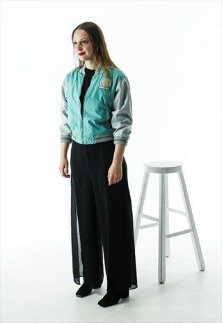 TURQUOISE BOMBER JACKET / CASUAL SPRING BOLD JACKET