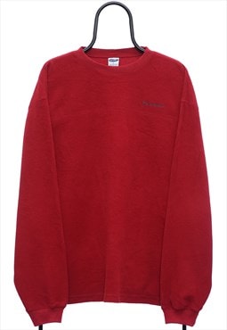 Vintage Old Navy Red Fleeced Sweatshirt Mens