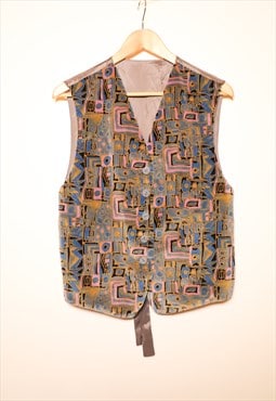 Vintage vest,waistcoat for men with a abstract pattern