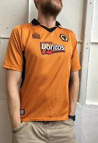 VINTAGE 90' COOL UNISEX ADMIRAL WOLVES DORITOS ORANGE TOP
