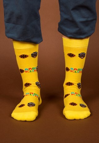 8 BIT BROOKLYN YELLOW SOCKS