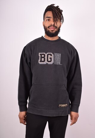 NIKE MENS VINTAGE SWEATSHIRT JUMPER LARGE BLACK 90S