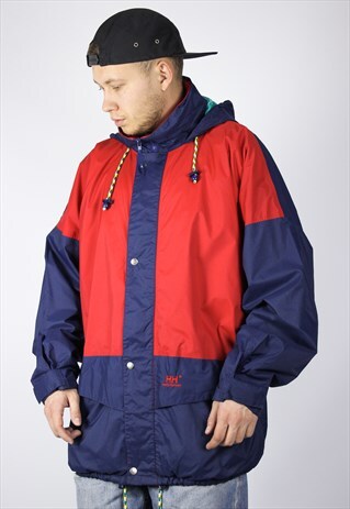VINTAGE MENS HELLY HANSEN WINDBREAKER HOODED JACKET