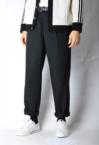 VINTAGE 90S BLACK MINIMALIST PANTS