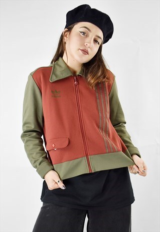 VINTAGE 70S STYLE RETRO ADIDAS CROPPED TRACK ZIP-UP SWEAT