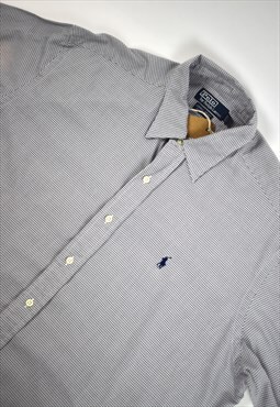 Vintage 90s Polo Ralph Lauren Brown Plaid Cotton Shirt 